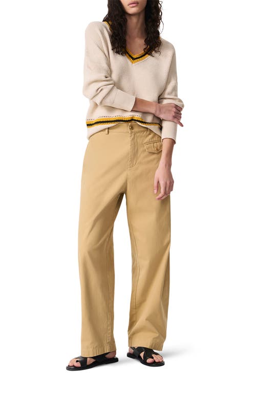 Rag & Bone Renata Straight Leg Pants In Beige