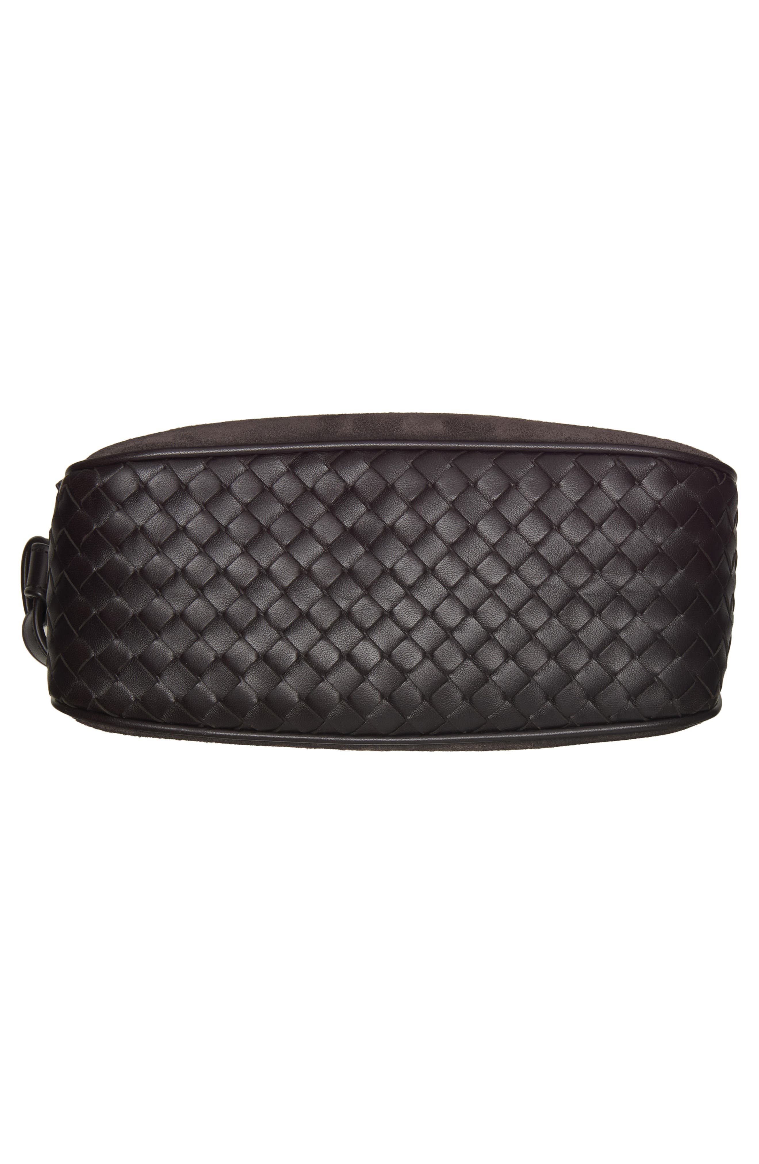 Bottega Veneta Mini Nodo Intrecciato Leather & Suede Shoulder Bag, Alternate, color, 2028 Espresso-Gold