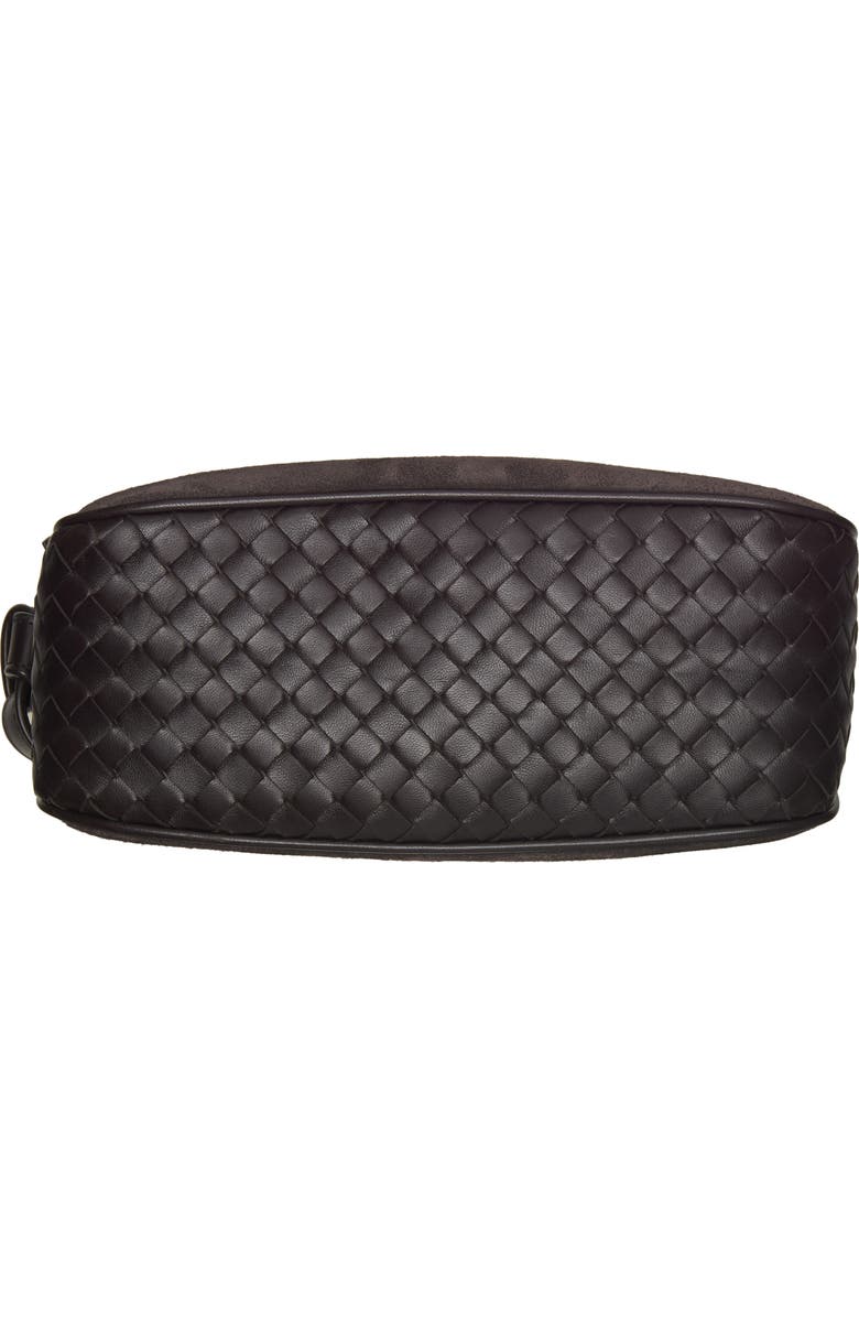 Bottega Veneta Mini Nodo Intrecciato Leather & Suede Shoulder Bag, Alternate, color, 2028 Espresso-Gold