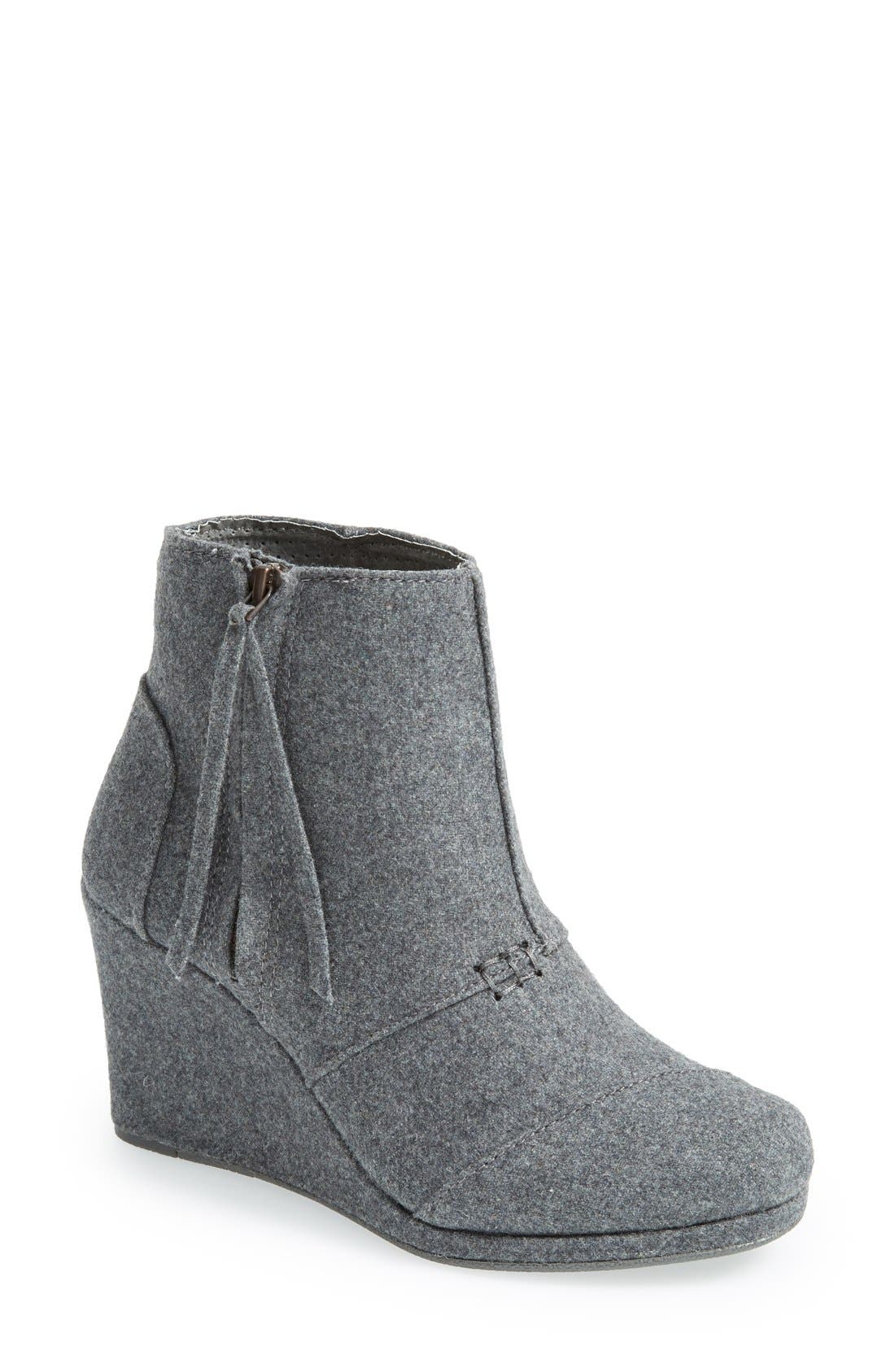 'Desert' Wedge High Bootie, Main, color, DARK GREY
