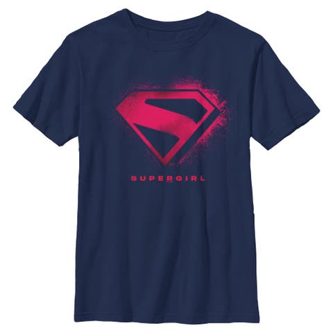 Boy's Supergirl Classic Logo Ink  Graphic T-Shirt