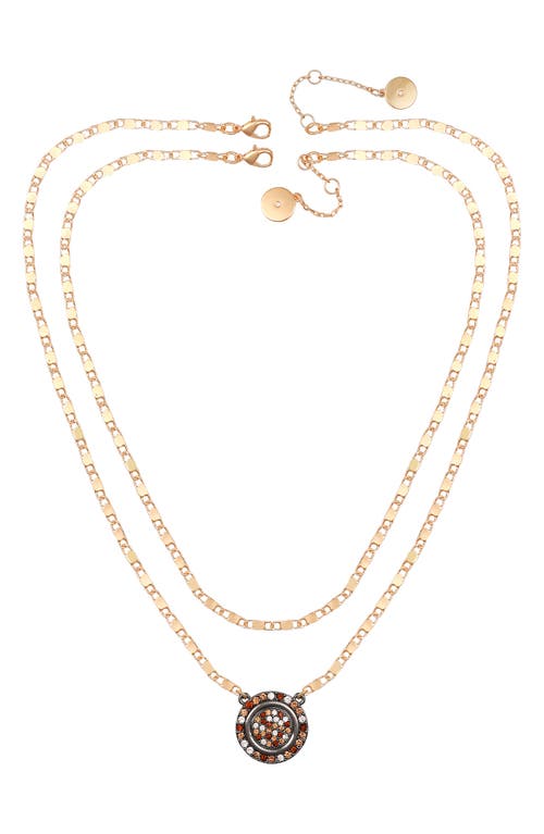 Vince Camuto Crystal Pendant Set Of 2 Chain Necklaces In Gold Tone