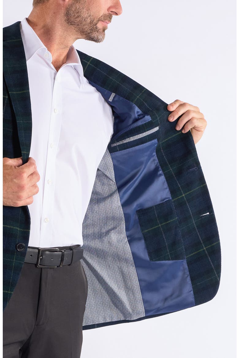 Mayfair Navy Plaid Corduroy Sport Coat, Alternate, color, NAVY