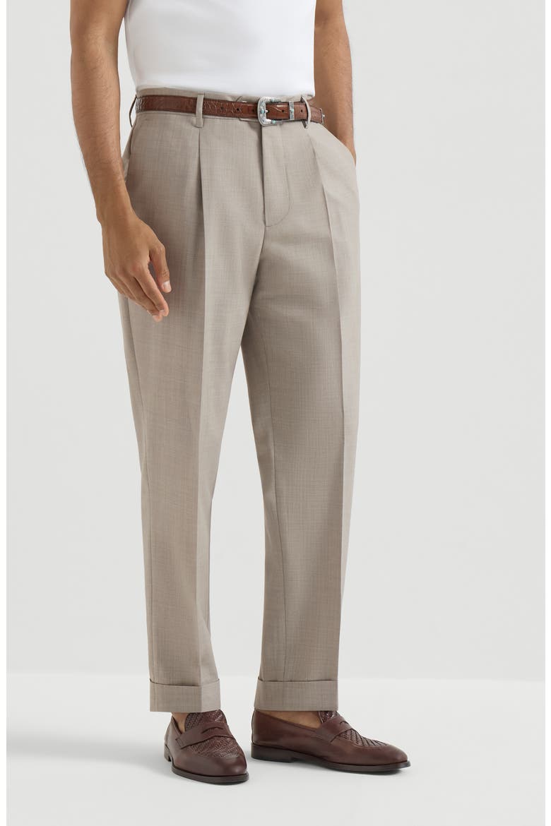 Virgin wool trousers, Main, color, Brown
