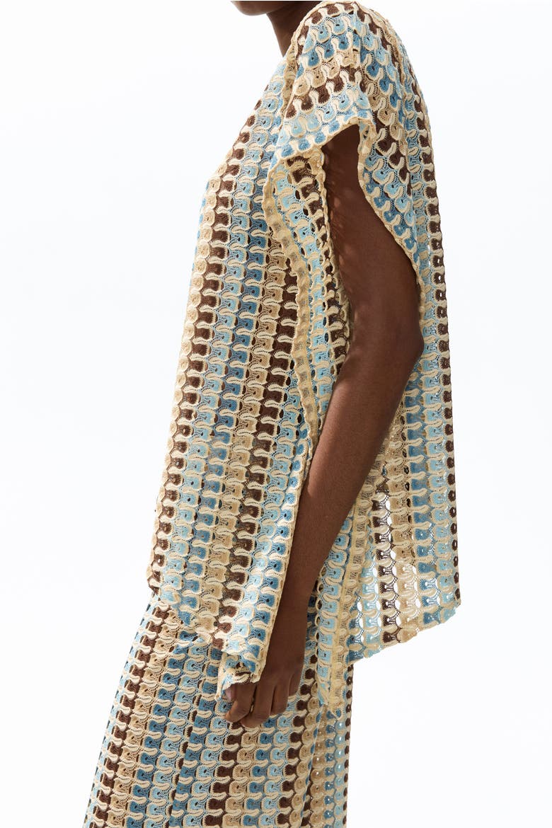 Asymmetric Cape Top, Alternate, color, Light beige/patterned