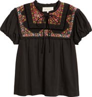 LOVE THE LABEL Molly Embroidered Puff Sleeve Top