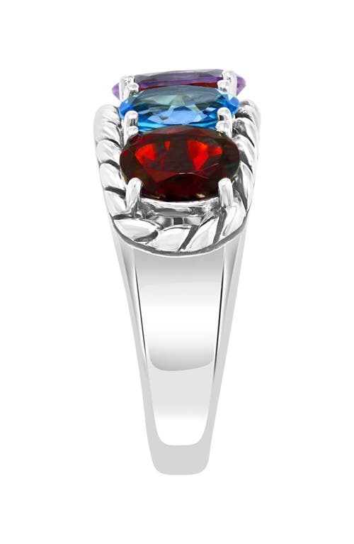 Effy Sterling Silver Mixed Gemstone Ring In Silver