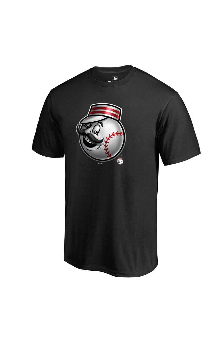 FANATICS Men's Fanatics Branded Black Cincinnati Reds Midnight Mascot T-Shirt, Main, color, 