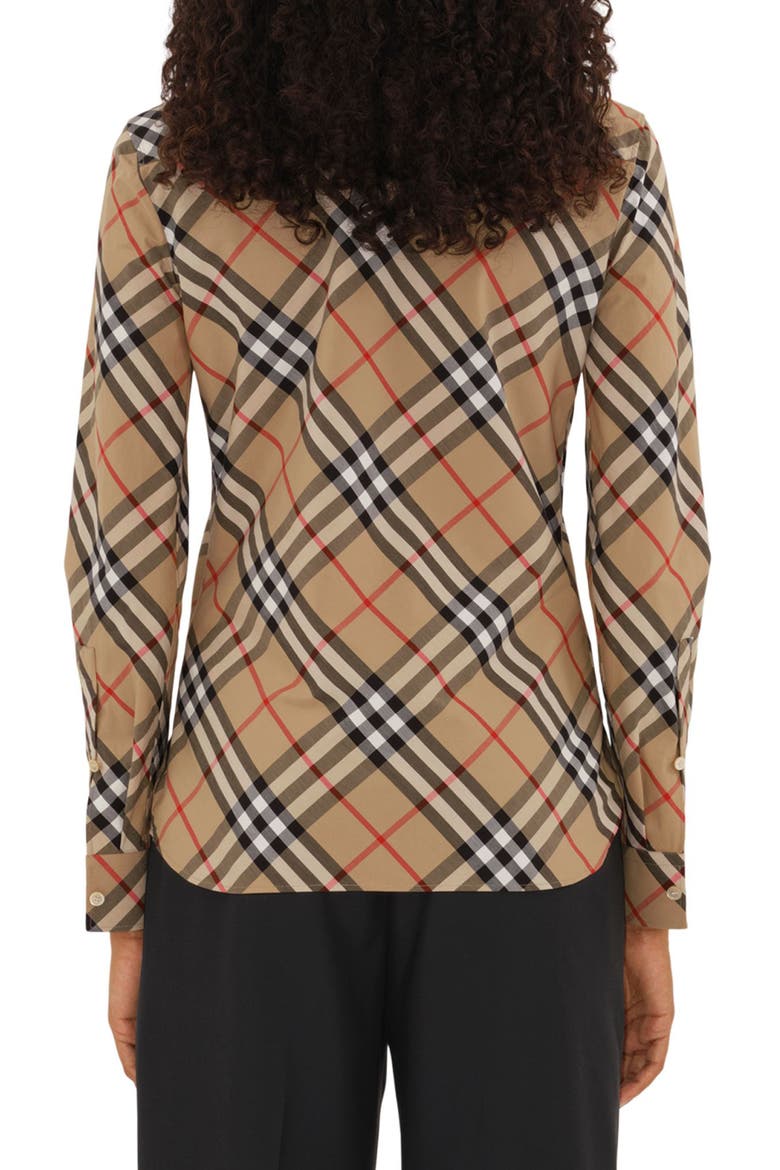 Slim Fit Check Cotton Poplin Button-Up Shirt, Alternate, color, SAND IP CHECK