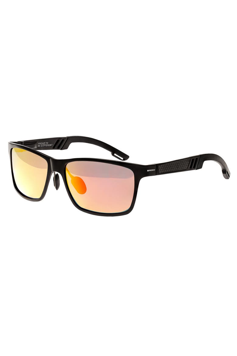 Pyxis Titanium Polarized Sunglasses, Main, color, Black/Red-Yellow