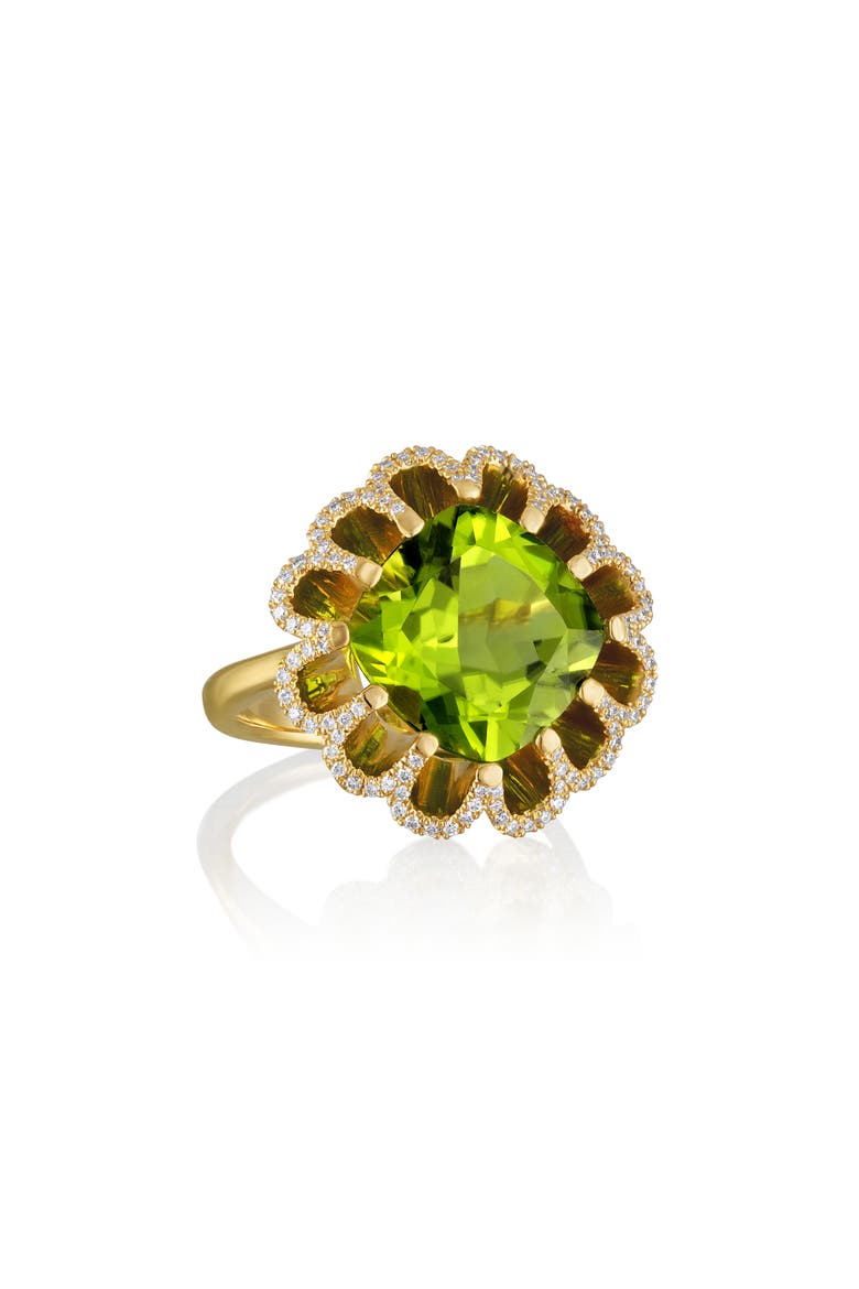 Floating Peridot & Diamond Ring, Main, color, 18K YELLOW GOLD