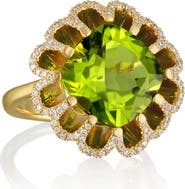 Mindi Mond Floating Peridot & Diamond Ring