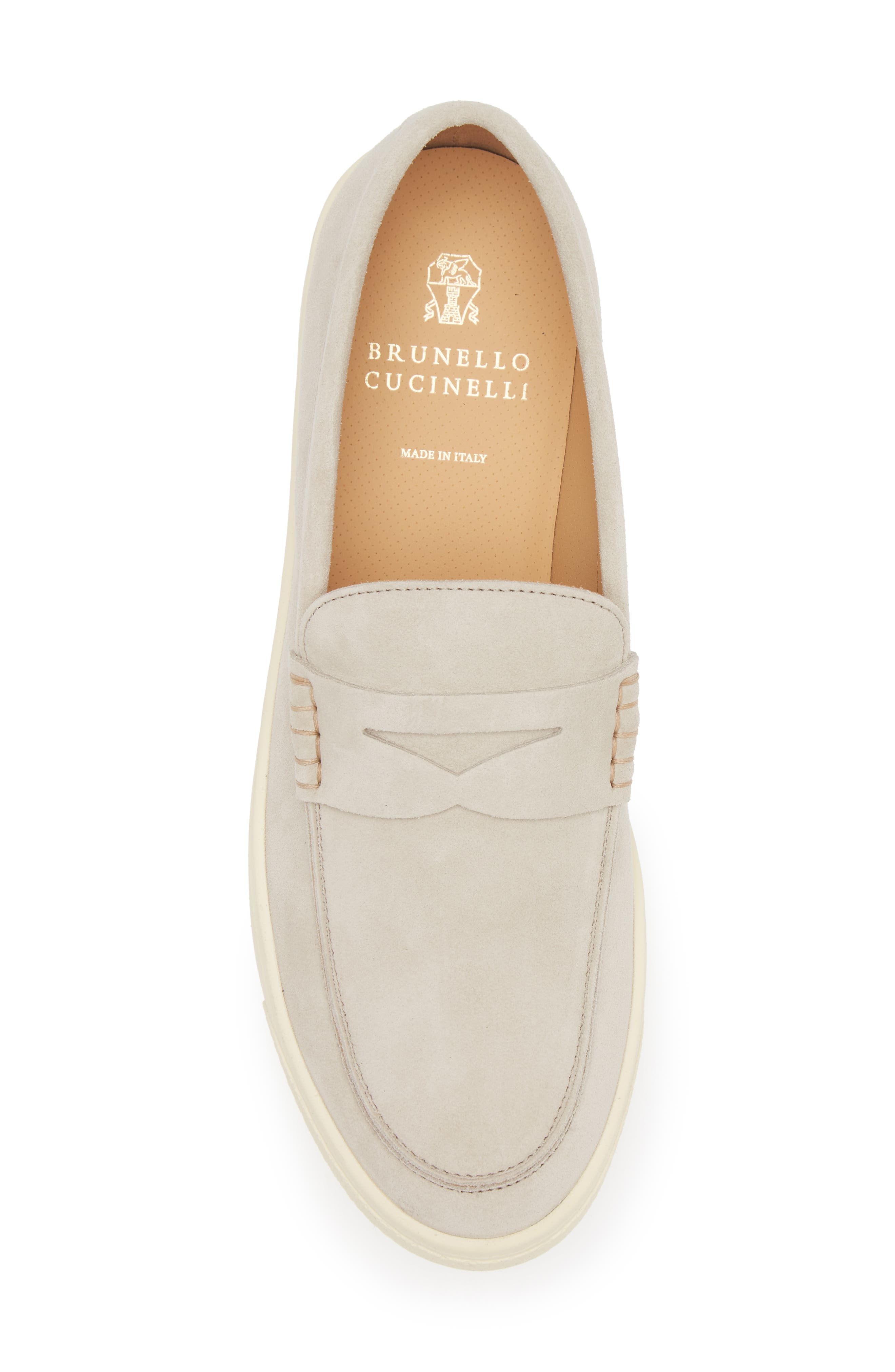 Brunello Cucinelli Suede Slip-On Deck Shoe, Alternate, color, 