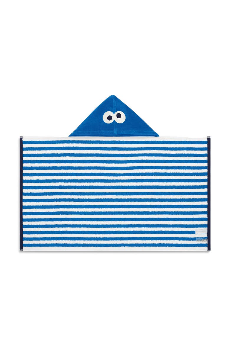 Kids Sesame Street Hoodie Towel, Main, color, Blueberry White Stripe