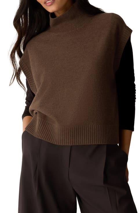 Turtleneck Cap Sleeve Wool Sweater