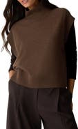 Eileen Fisher Turtleneck Cap Sleeve Wool Sweater
