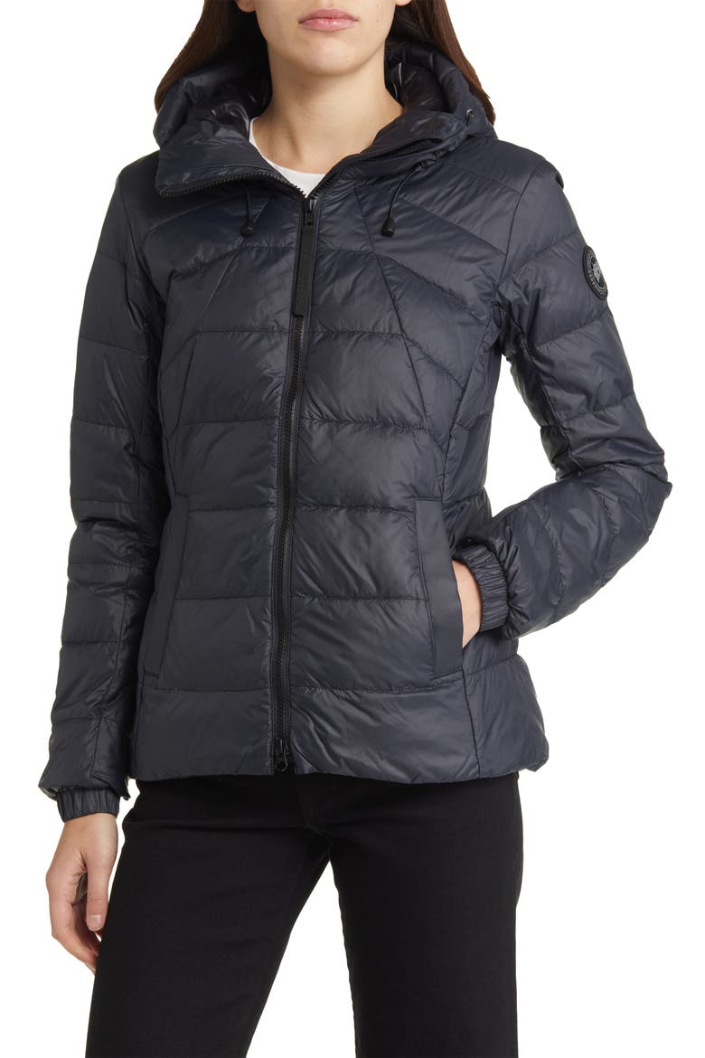 Abbott Hooded 750 Fill Power Down Jacket, Alternate, color, BLACK