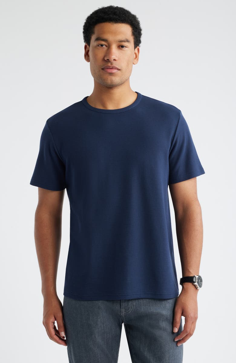 Nordstrom Short Sleeve Piqué T-Shirt, Main, color, Navy Still