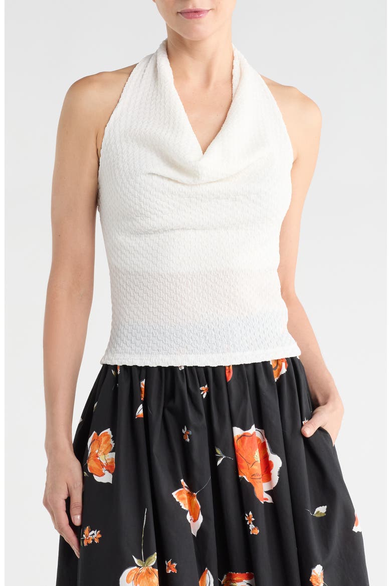 Texture Knit Halter Top, Main, color, WHITE