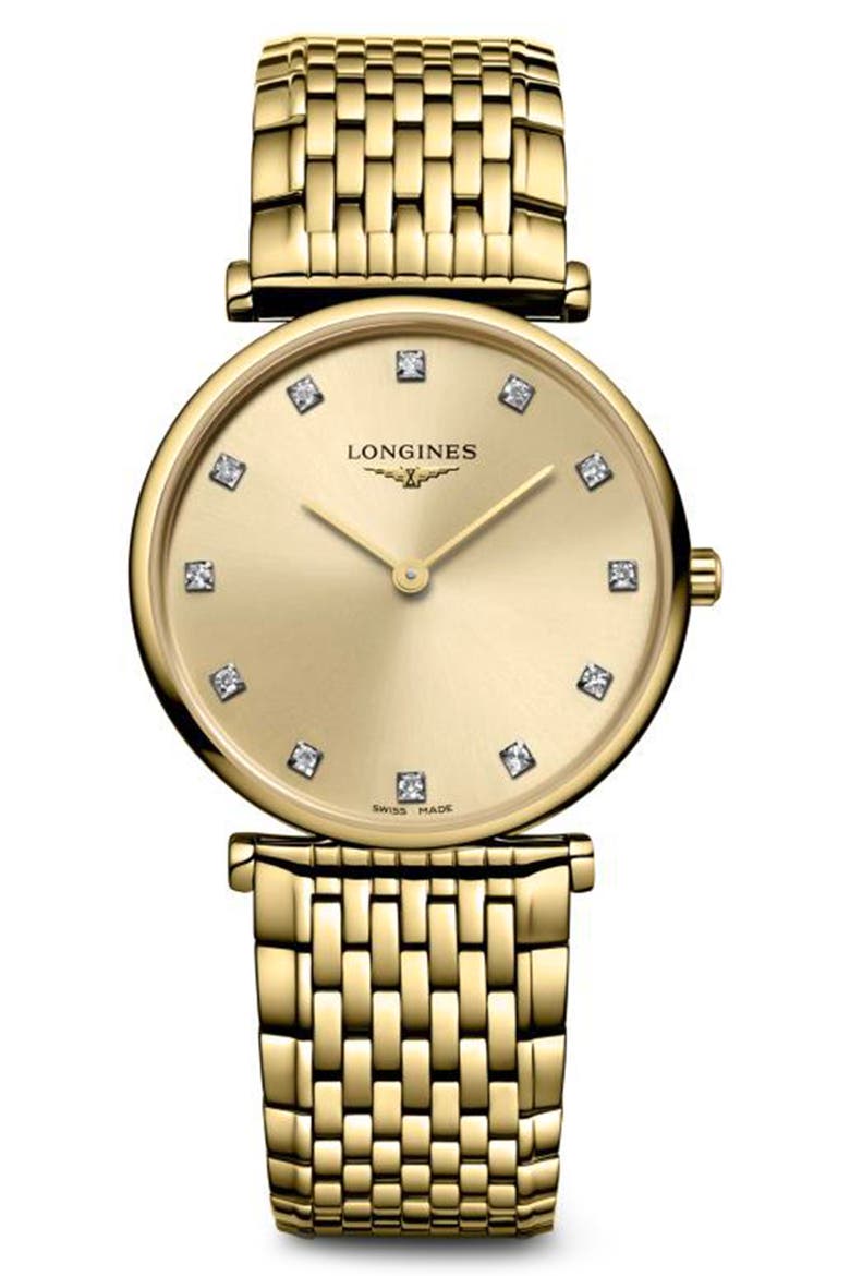 La Grande Classique Diamond Bracelet Watch, 29mm, Main, color, YELLOW