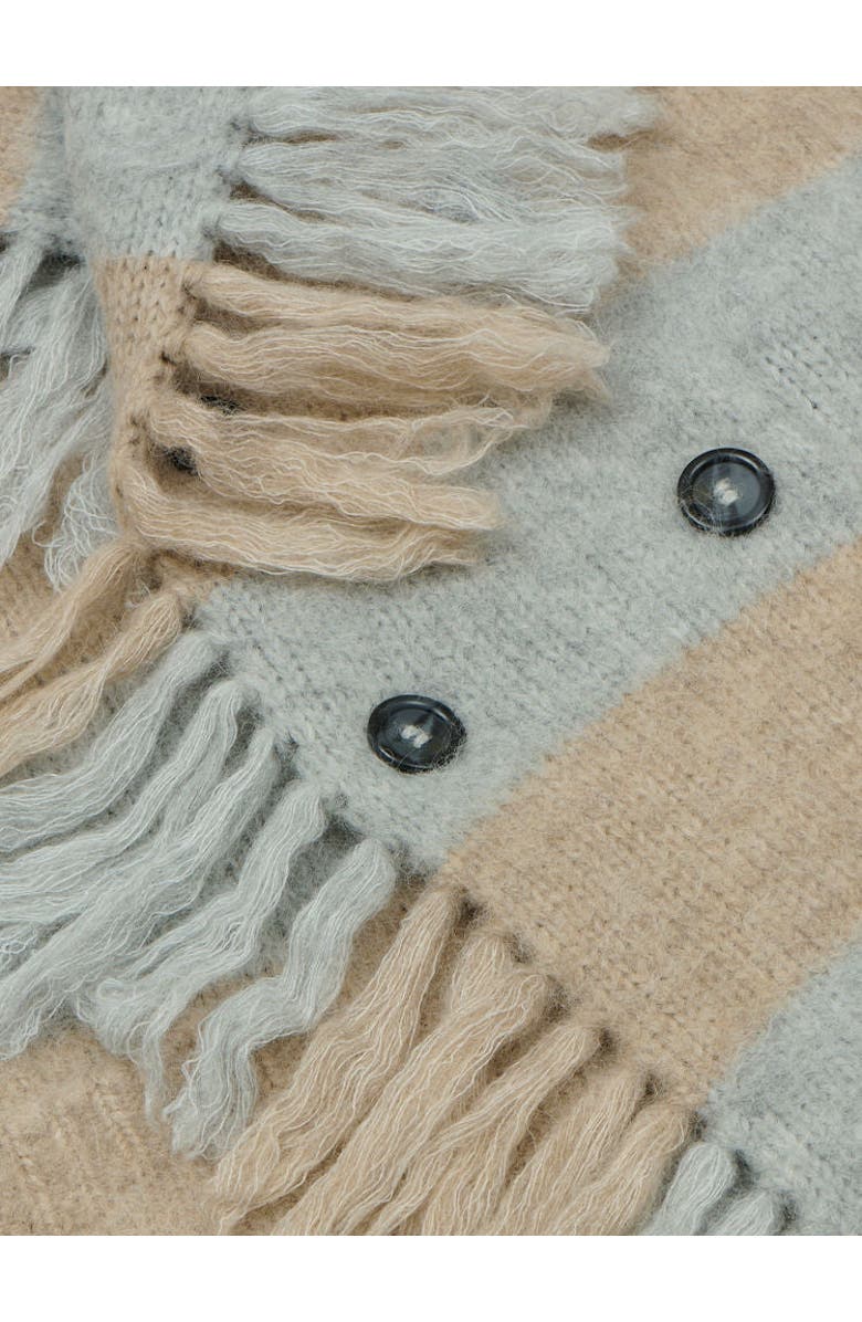 Lingua Franca Striped Mavis Fringe Coat, Alternate, color, 