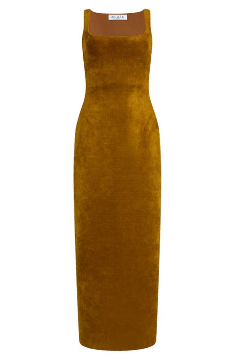 Tailored Velvet Sheath Dress