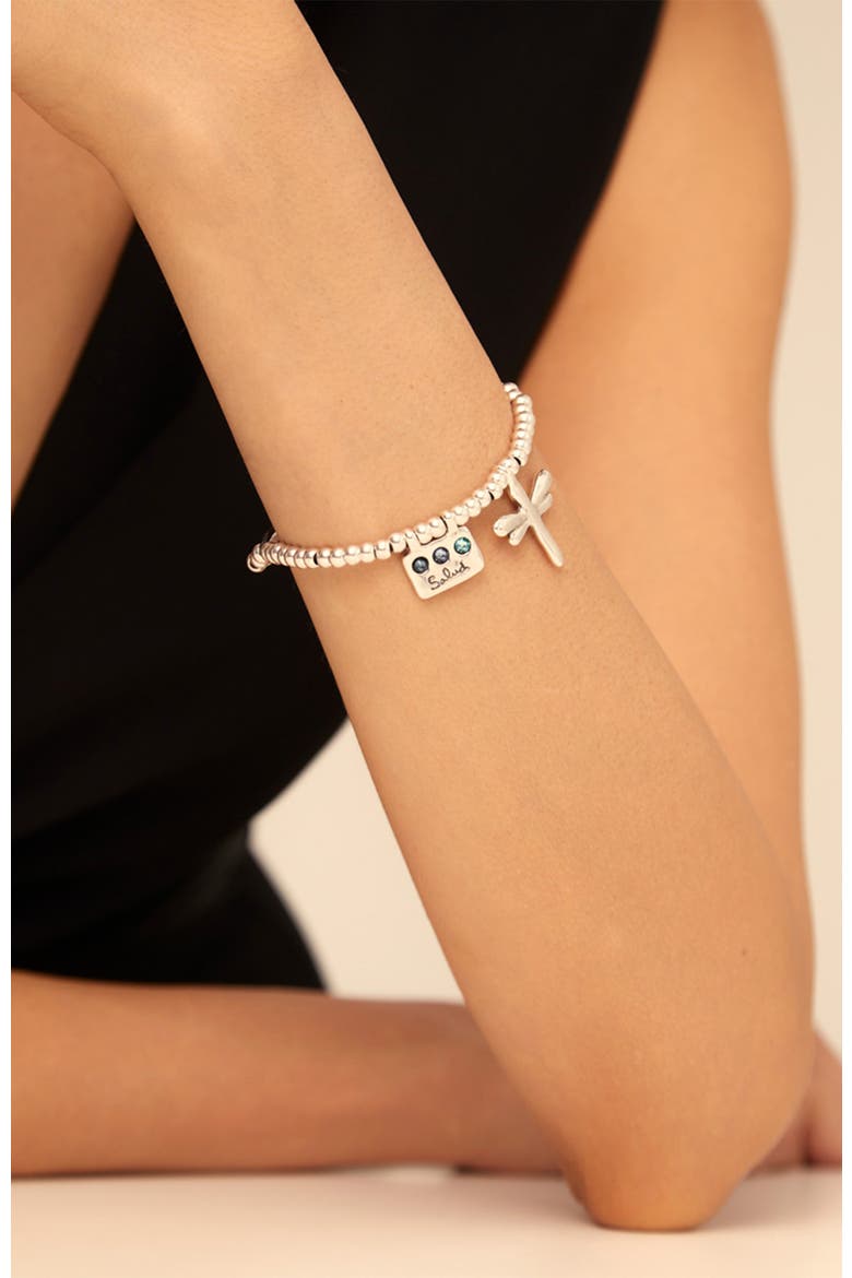 Dragonfly Strech Bracelet, Alternate, color, Silver