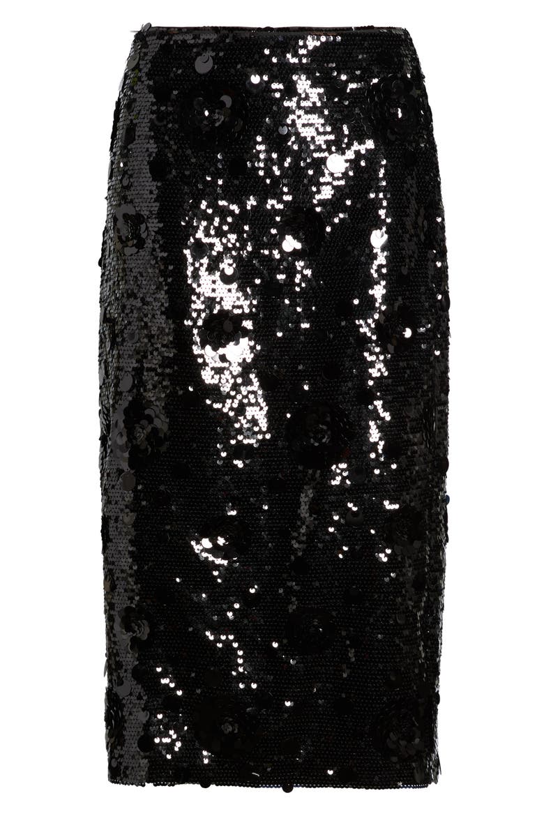 The Amira Sequin Skirt, Alternate, color, NOIR