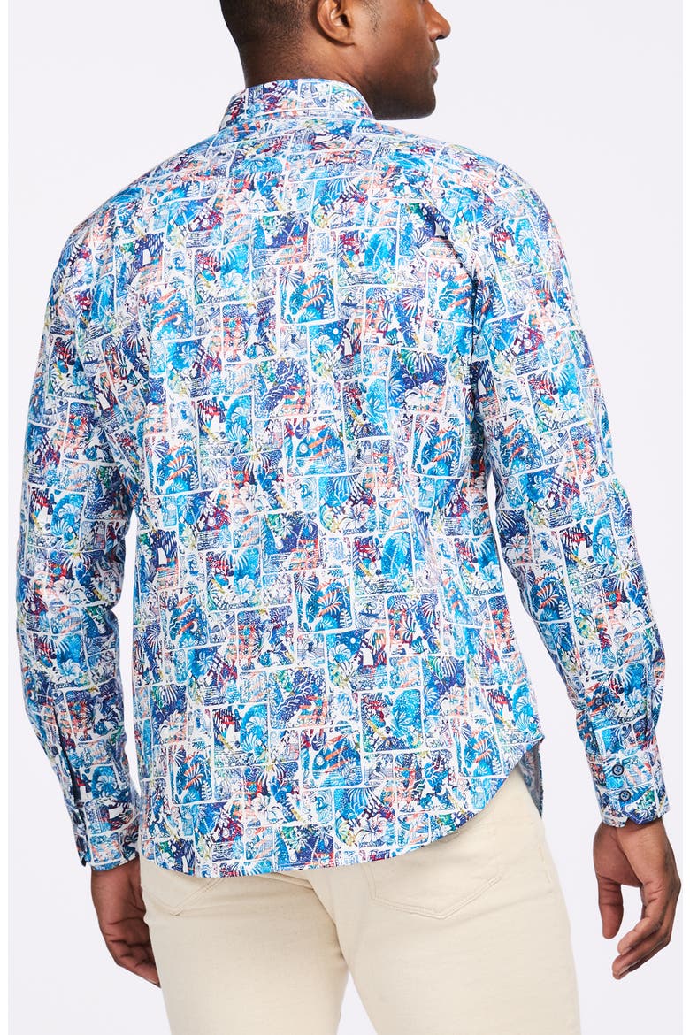 Elbert Cotton Button-Up Shirt, Alternate, color, MULTI