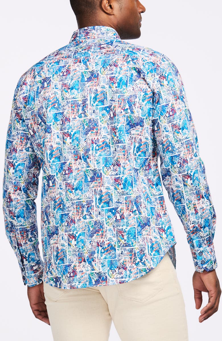Robert Graham Elbert Cotton Button-Up Shirt, Alternate, color, Multi