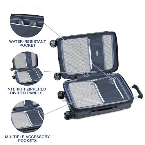 Travelpro Platinum Elite Hardside Expandable Carry-on With Laptop Pocket 21-inch Spinner In Shadow Black