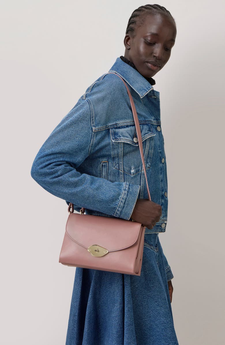 Mulberry Lana High Gloss Leather Top Handle Bag, Alternate, color, Autumn Rose
