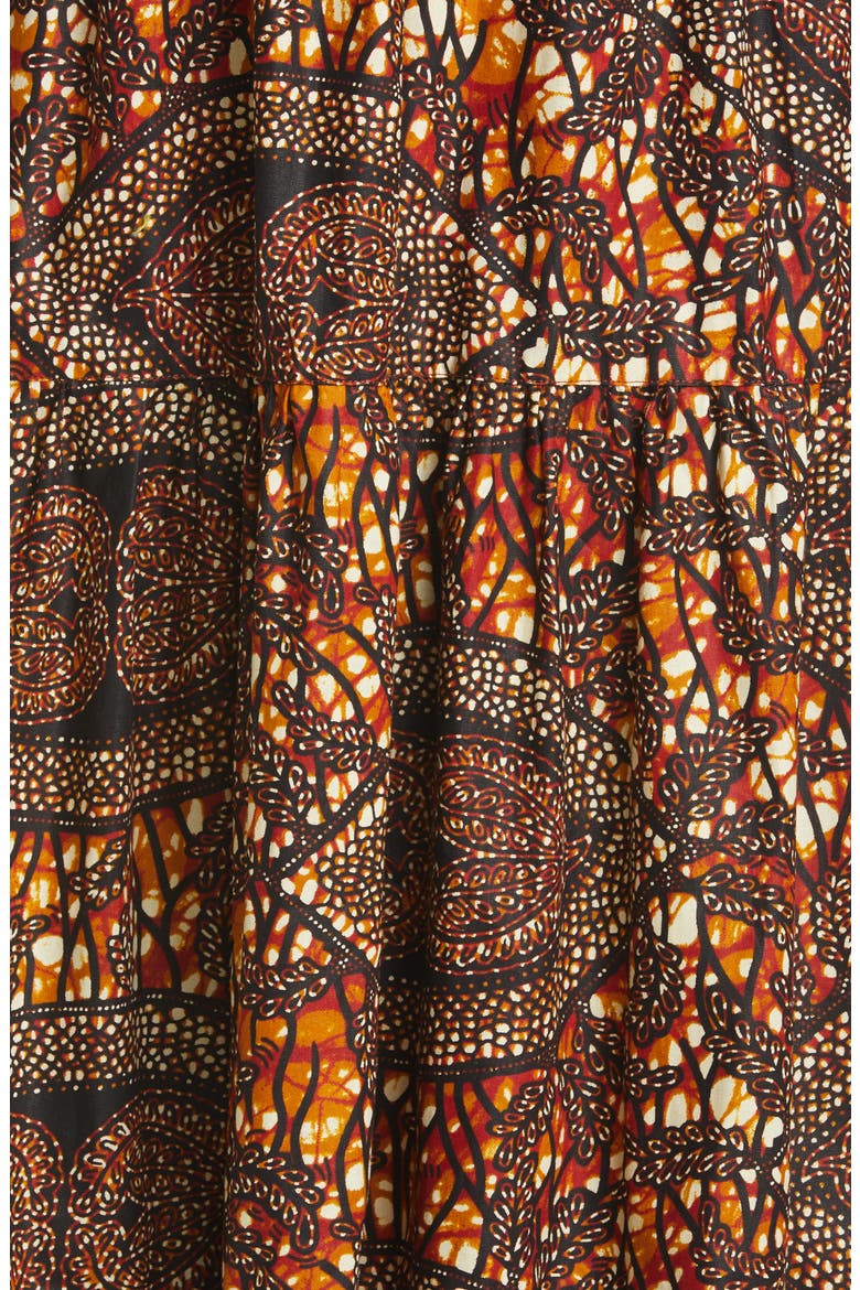 Print Tiered Dress, Alternate, color, TOFFEE PAISLEY