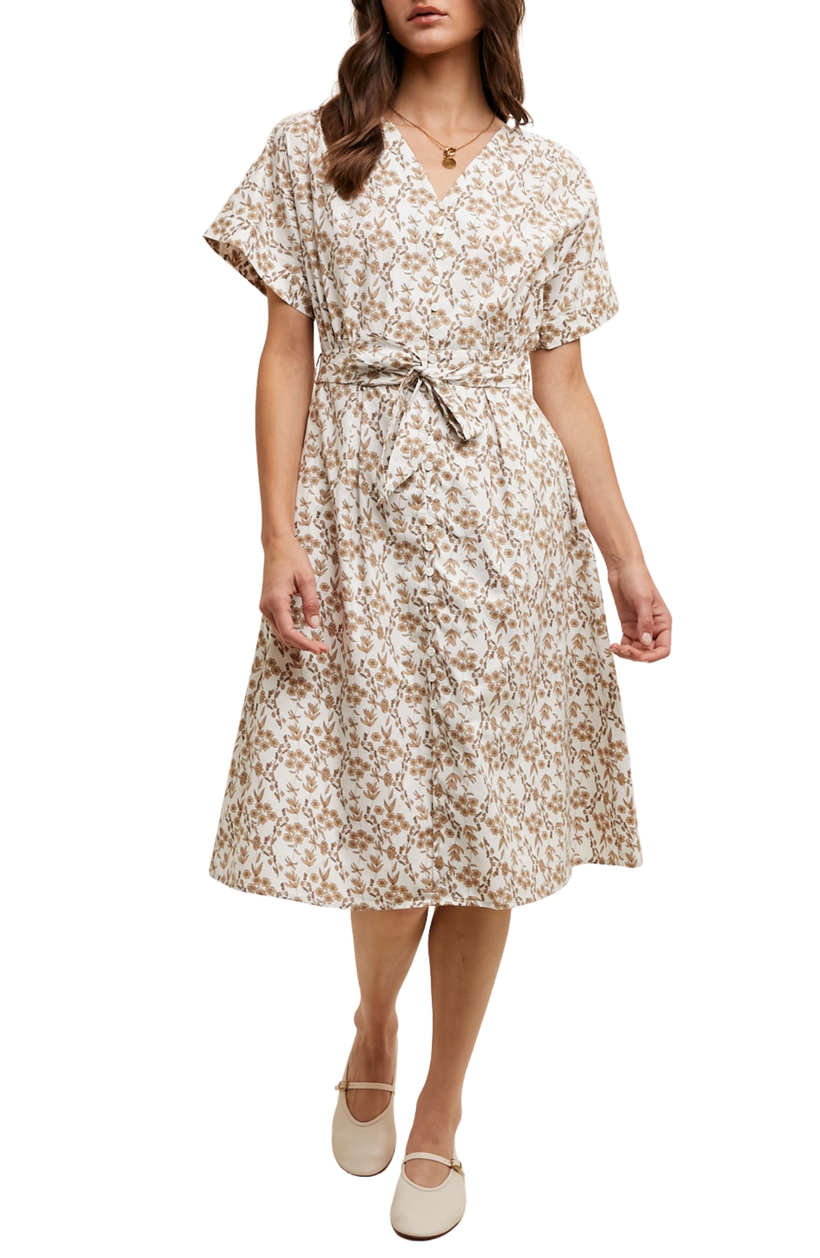 Floral Cotton Midi Dress - image 3