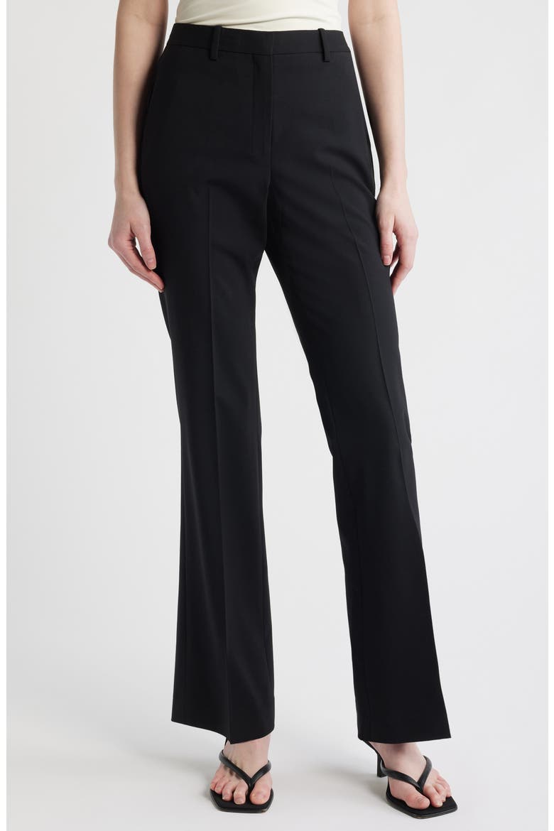 Stretch Wool Trousers, Main, color, BLACK