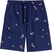 Service Works Paisley Organic Cotton Poplin Drawstring Chef Shorts