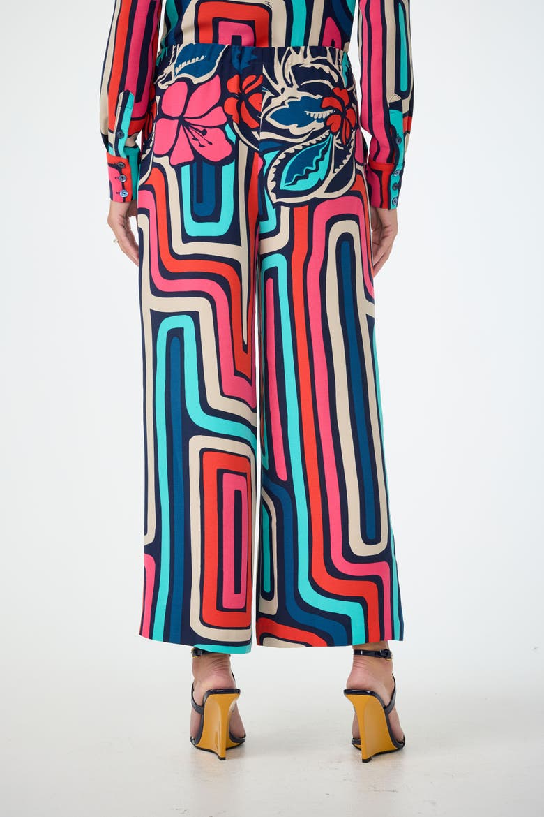 Cubism Printed Cropped Drapey Pant, Alternate, color, Multi