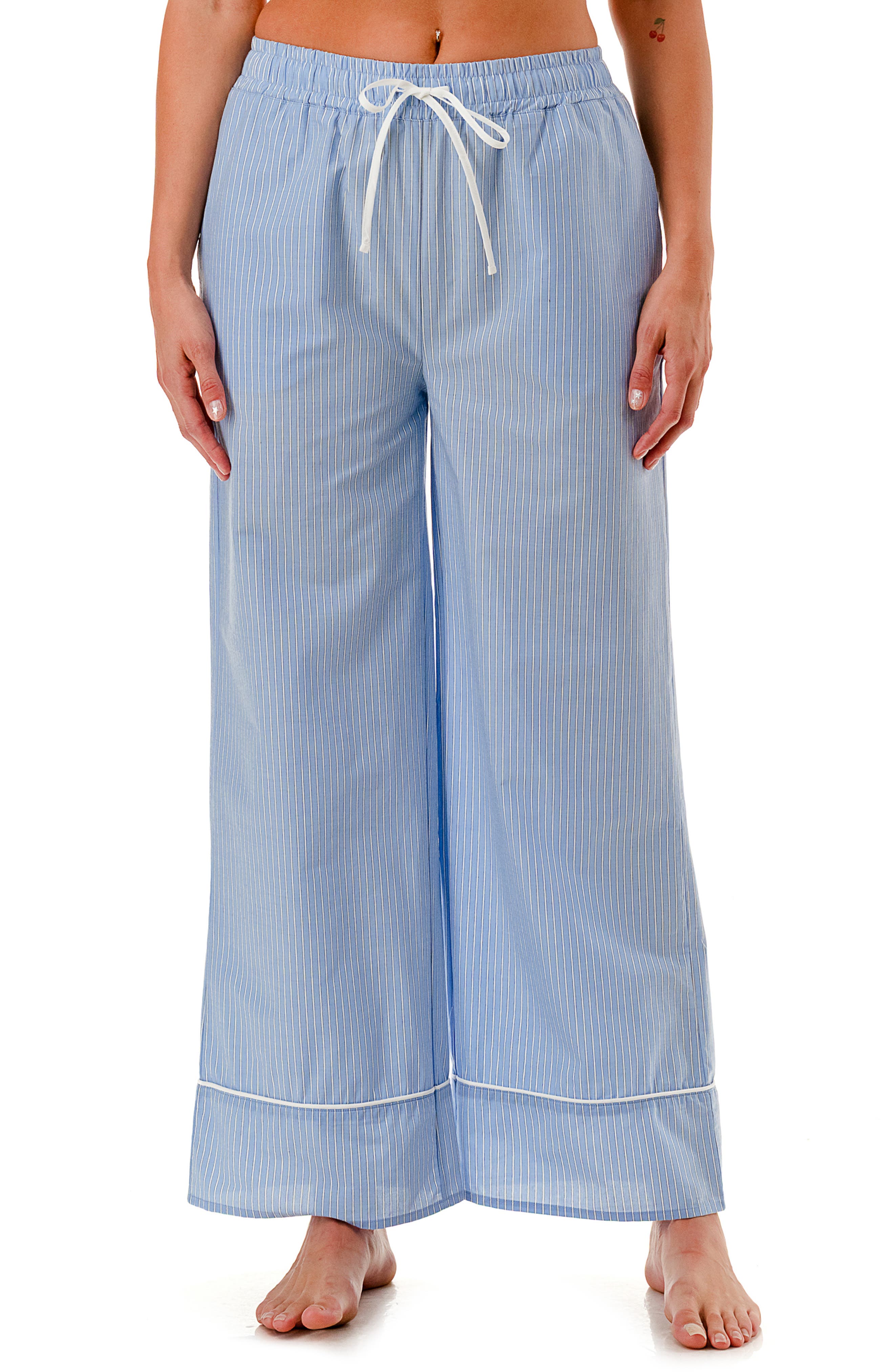 Striped Scalloped Pajama Pants