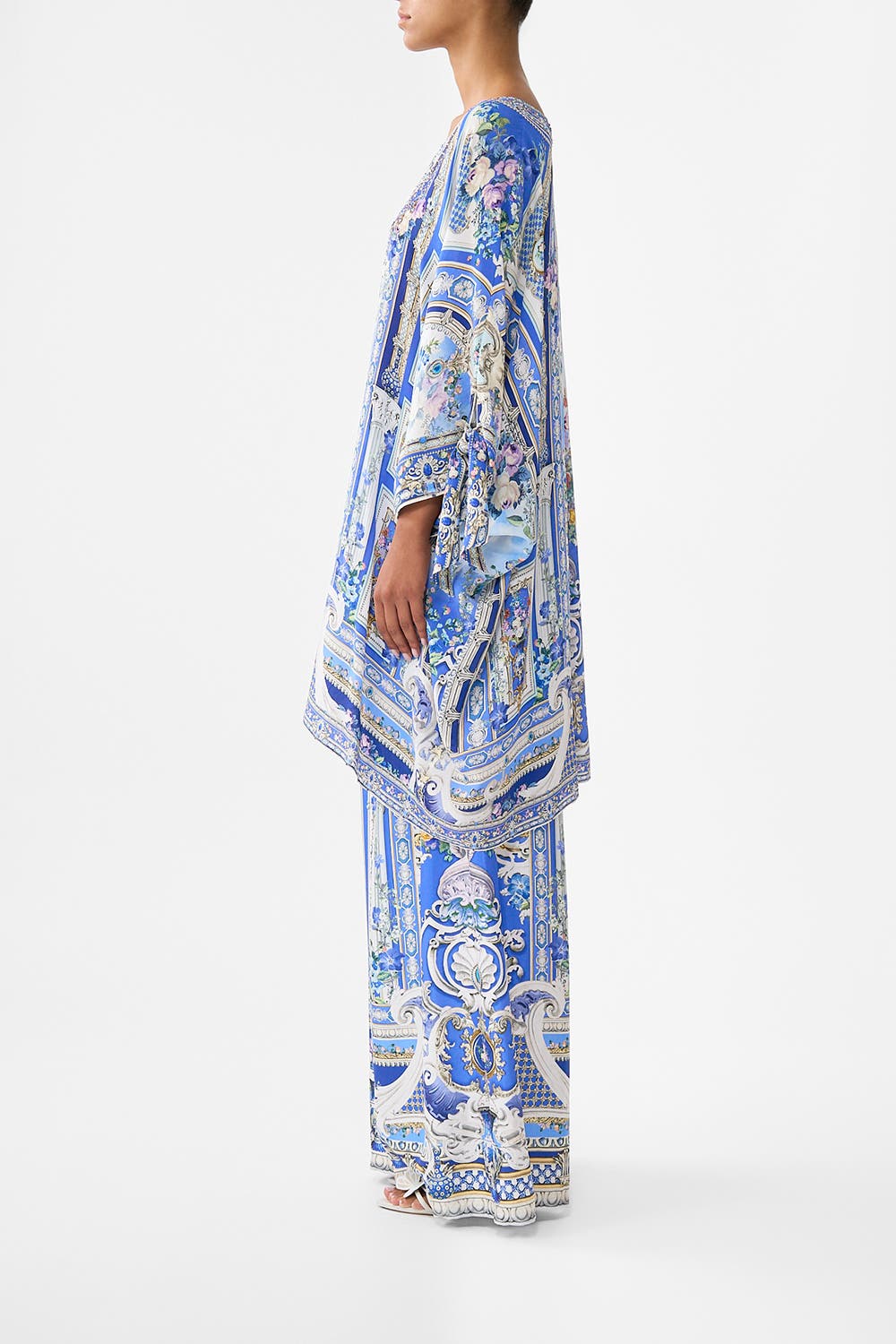 Tie Sleeve Short V Neck Kaftan - image 2