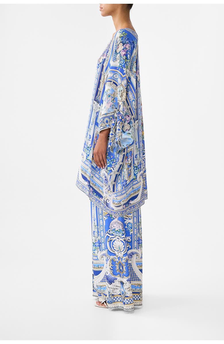 Camilla Tie Sleeve Short V Neck Kaftan, Alternate, color, Ottoman Opulence