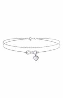 BLING JEWELRY Romantic Figure Eight Love Anklet