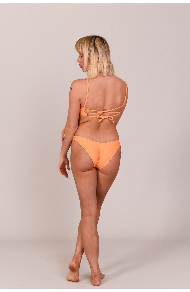 OOSC Tangerine Squeeze Brazilian Bikini Bottoms, Alternate, color, Orange Geometric Print