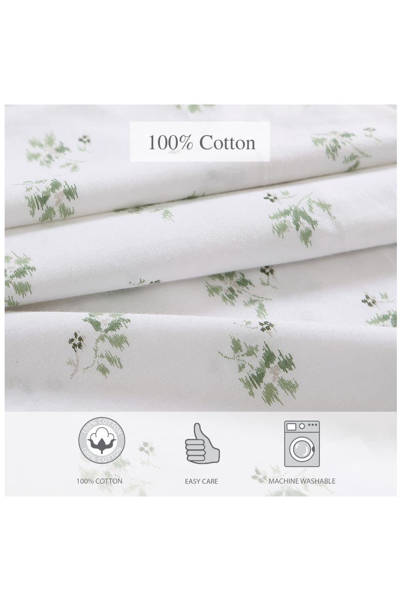 Sketchy Ditsy 200 Thread Count Cotton Percale Sheet Set, Alternate, color, LIGHT PASTEL GREEN