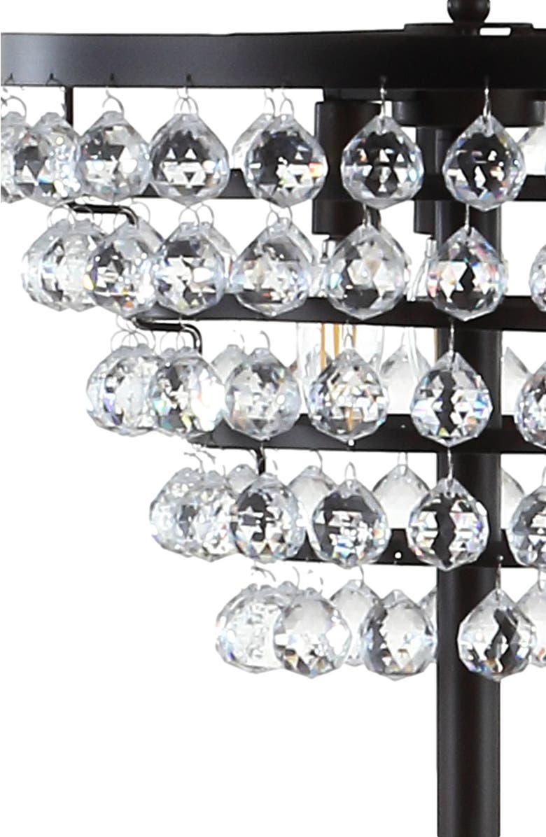 JONATHAN Y Jemma 60" Crystal/Metal LED Floor Lamp, Alternate, color, Bronze