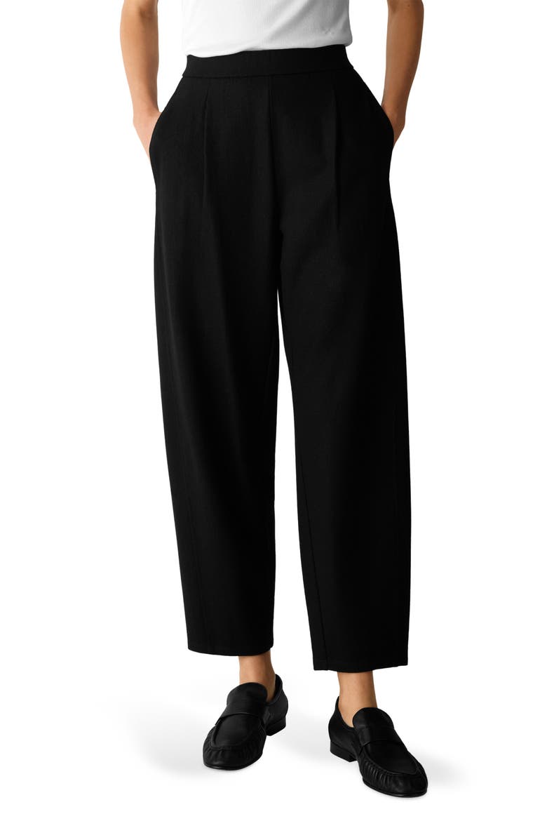 Pleated Wool Lantern Pants, Main, color, BLACK