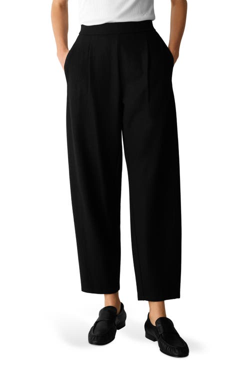 Pleated Wool Lantern Pants