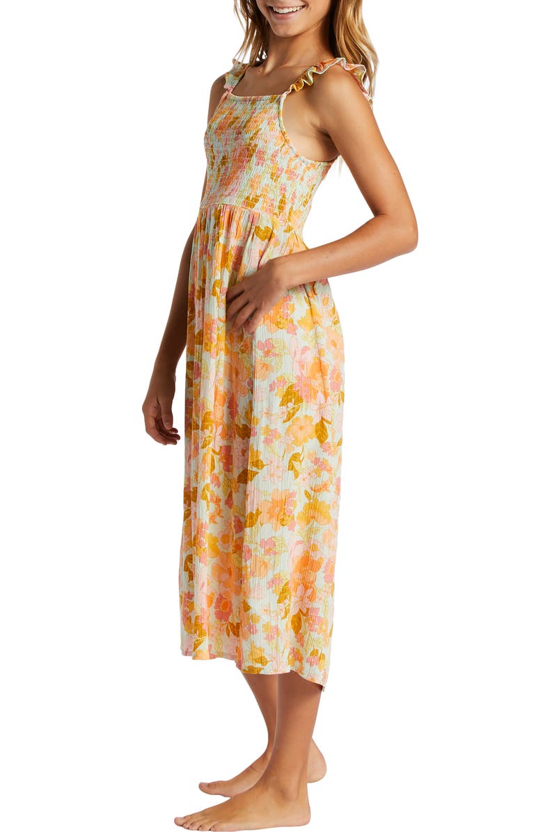 Billabong Kids' Lots of Fun Floral Ruffle Smocked Bodice Sundress, Alternate, color, 
