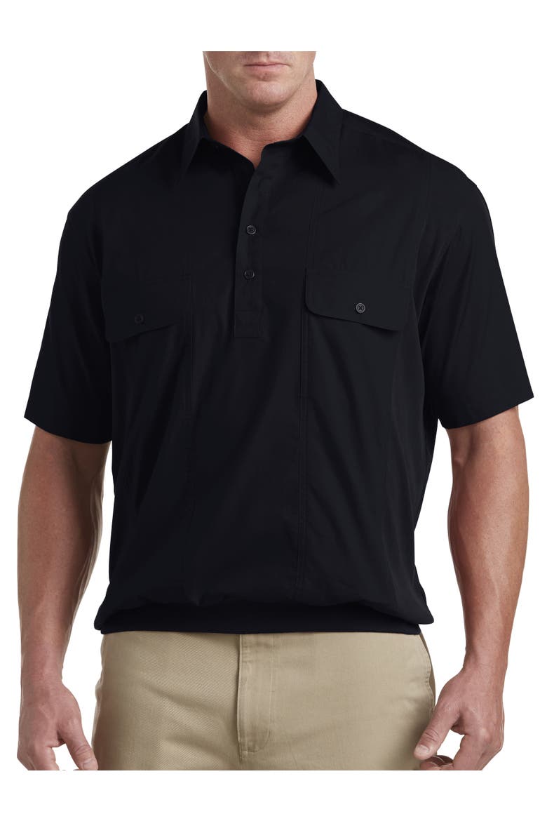 Big & Tall Banded-Hem Polo Shirt, Main, color, NAVY