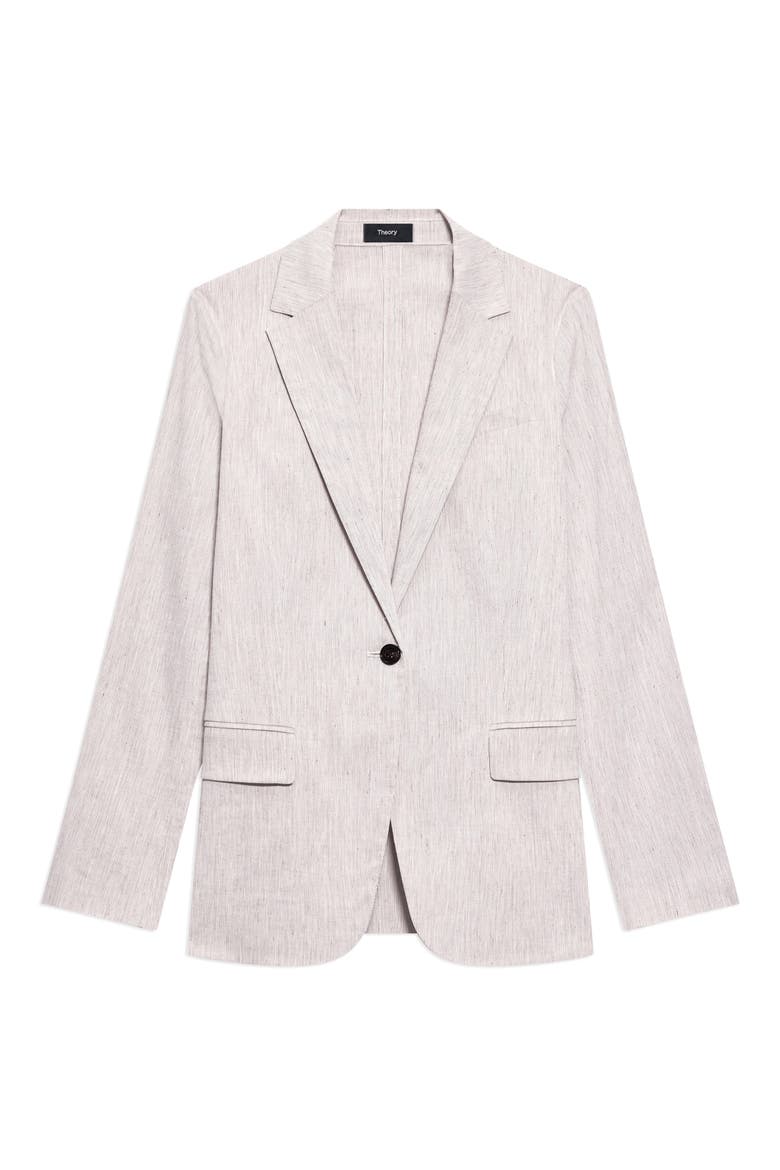 Staple Linen Blend Blazer, Alternate, color, COGNAC MULTI