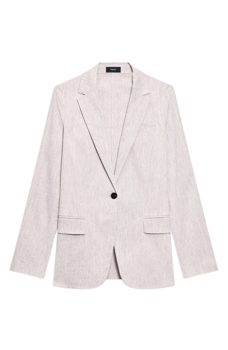 Theory Staple Linen Blend Blazer, Alternate, color, Cognac Multi